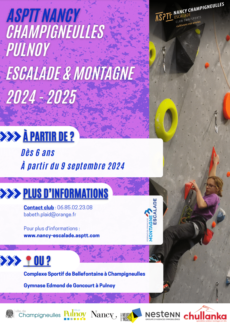 Flyer Escalade 2024 Asptt Nancy Champigneulles Escalade